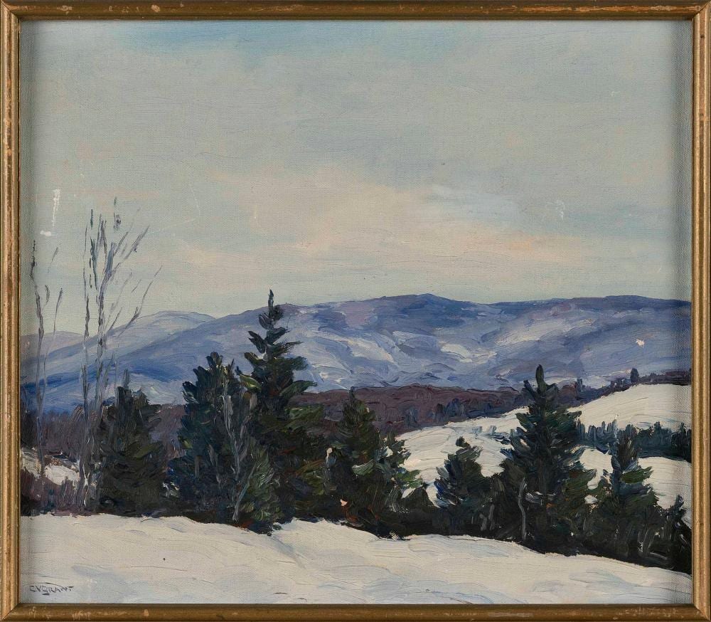 Cecil Vezin Grant comparable auction result: cecil vezin grant vermont new jersey 1880 1953 bromley mountain peru vermont oil on board 12 x 14 framed 12 5 x 14 5