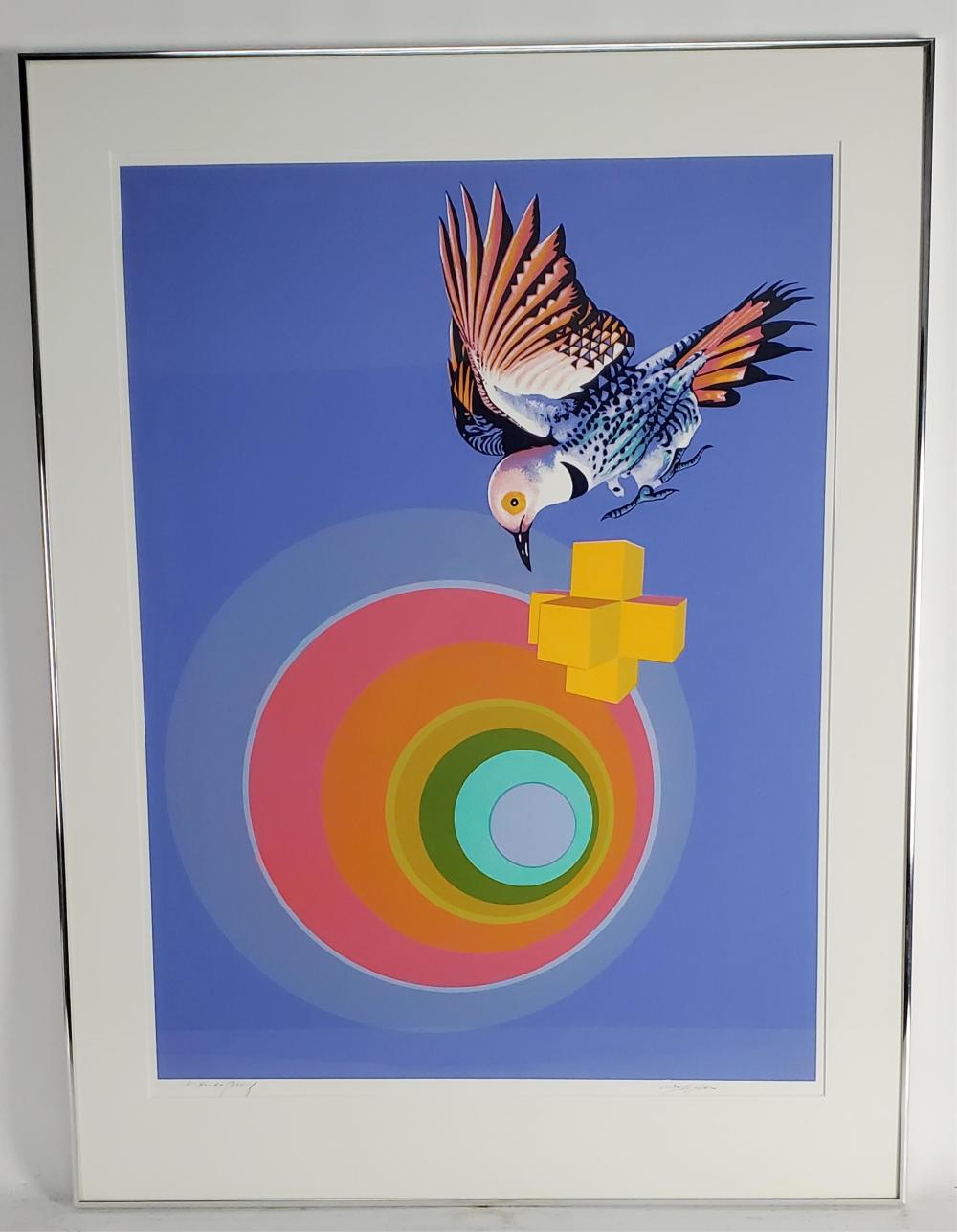 Atirnomis comparable auction result: rita simon american b 1938 rara avis ii serigraph signed in pencil lower right margin artist s proof edition sight 32 3 4 x 24 1 4 framed 40 1 4 x 30 1 4