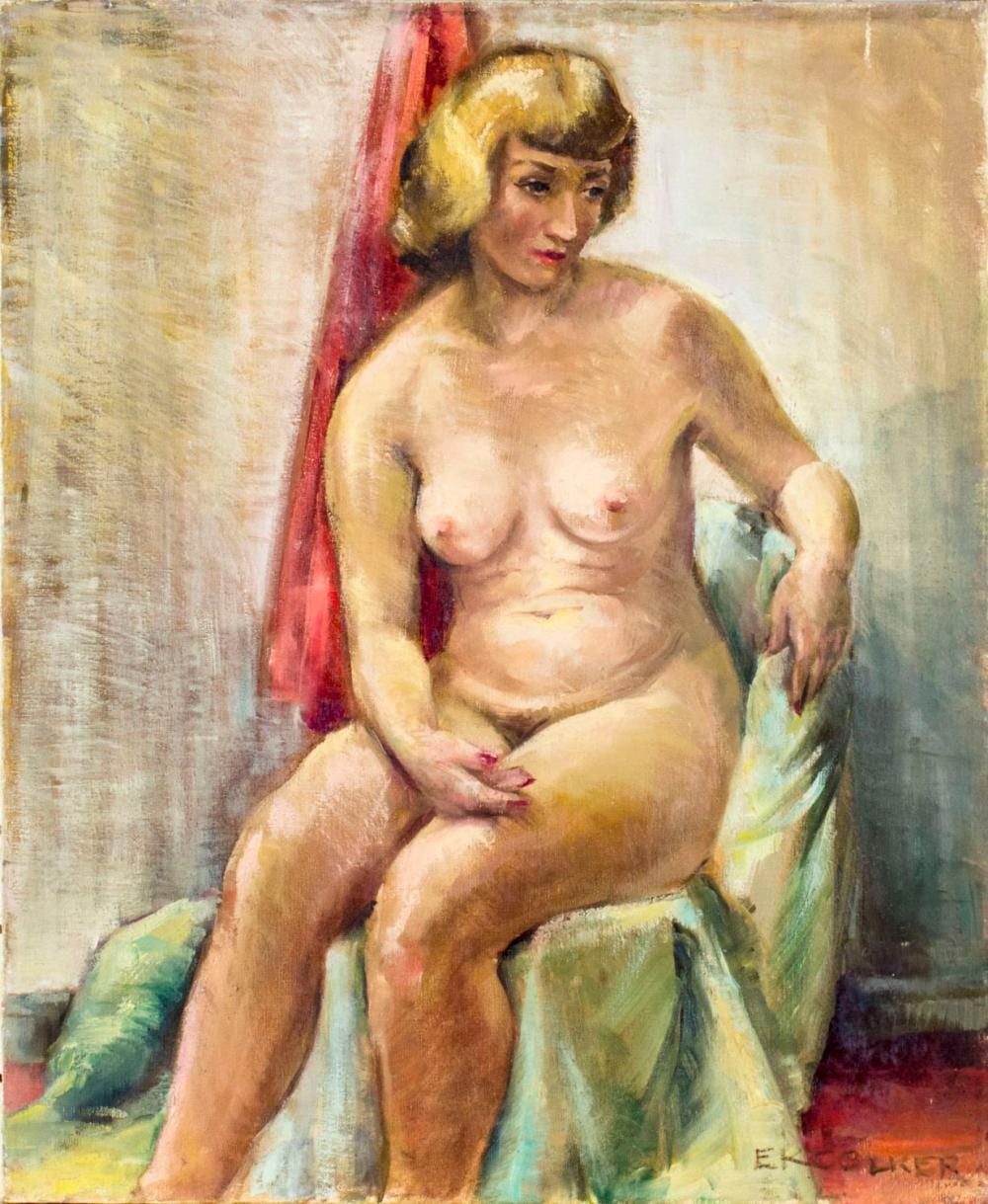 Edward Colker comparable auction result: edward colker ny il 1927 oil painting