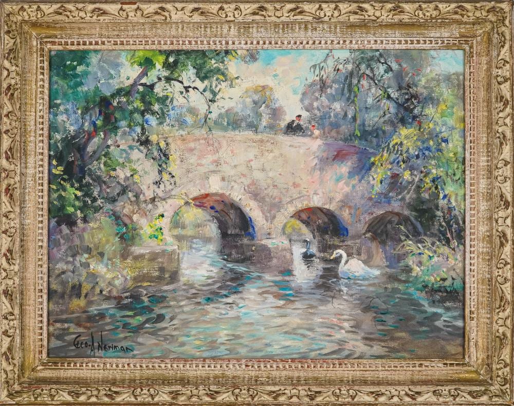 George A Newman comparable auction result: george a newman pa 1875 1965 the white swan