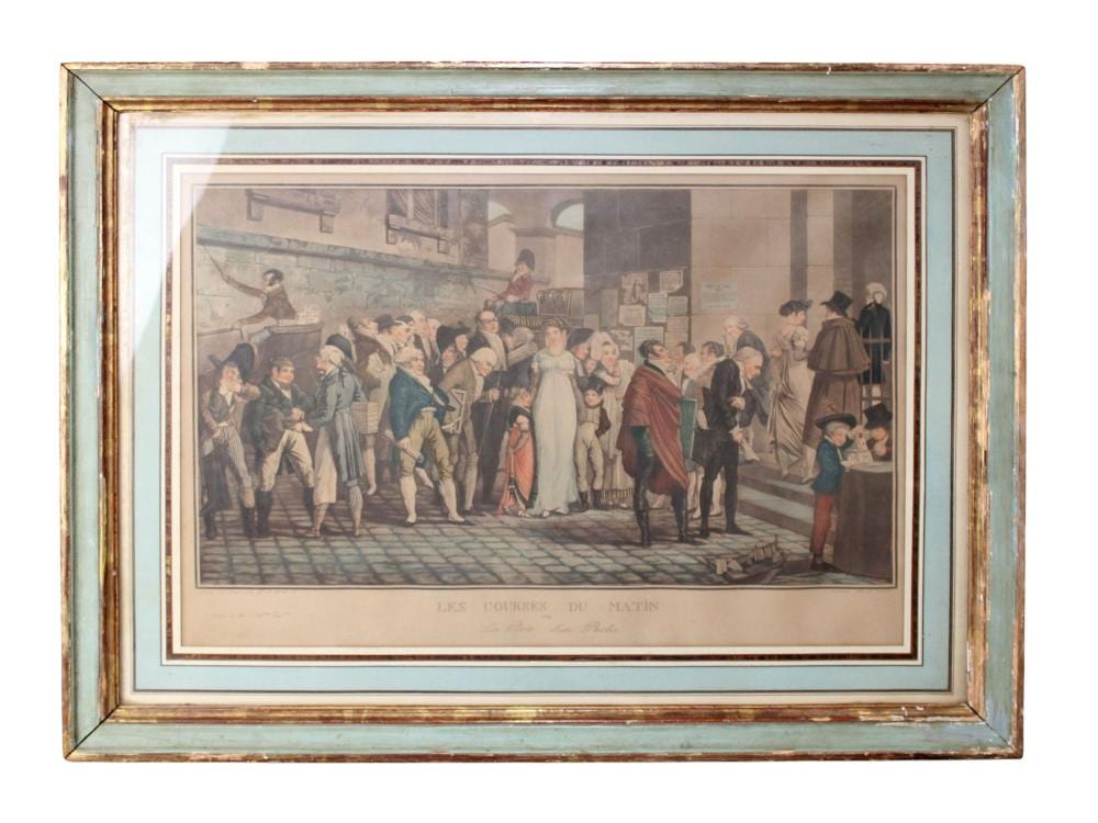 Philibert-Louis Debucourt comparable auction result: french engraving les courses du matin after philibert louis debucourt