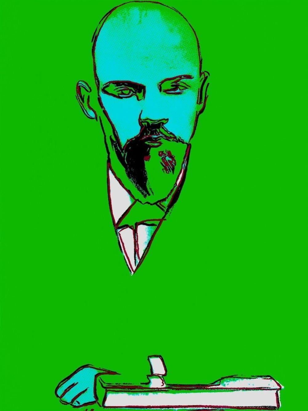 Andy Warhol - Lenin - Graphics series with dimond dust - Signed in the print. sold by Art Atelier, lot 779 — auction record photograph