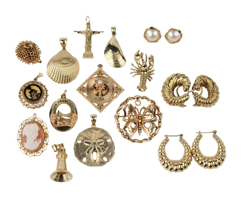 Auction comp thumbnail for Group of 14K Yellow Gold Vintage Jewelry (Nye & Company, Lot 60)