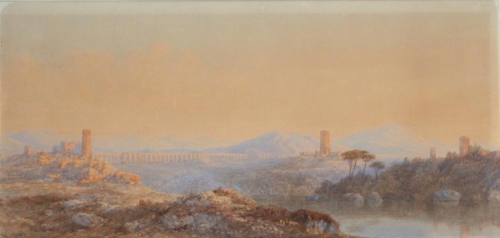 Charles Vacher comparable auction result: charles vacher english 1818 1883 campagna watercolor