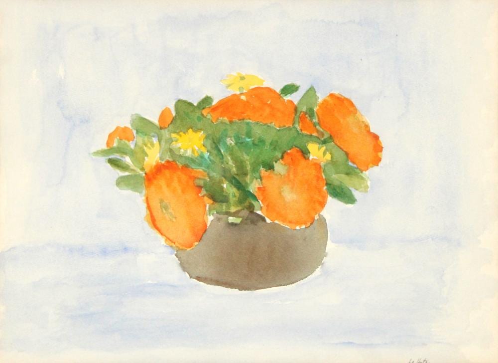 robert l lahotan 1927 2002 flowers in brown bowl watercolor on paper · Nye & Company · 2025-01-22 Robert L. LaHotan comparable auction result: robert l lahotan 1927 2002 flowers in brown bowl watercolor on paper