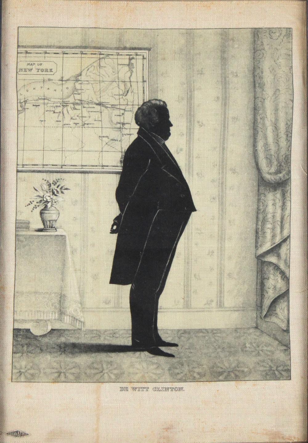 Dewitt Clinton comparable auction result: dewitt clinton silhouette on linen