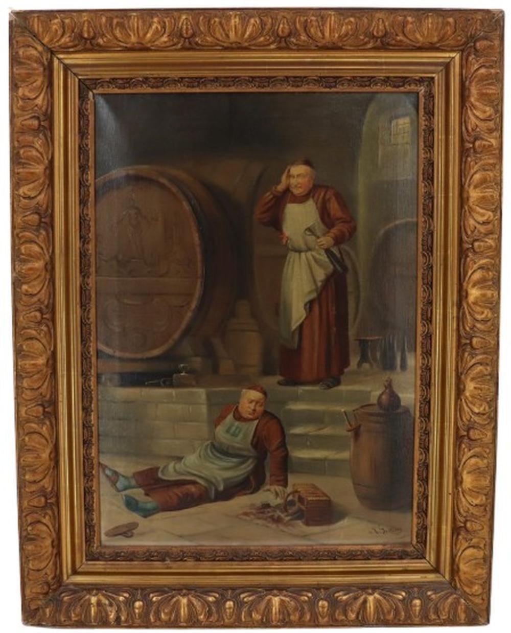 After Eduard von Grutzner (1846-1925) German, Oil on Canvas sold by Sarasota Estate Auction, lot 1279 — auction record photograph