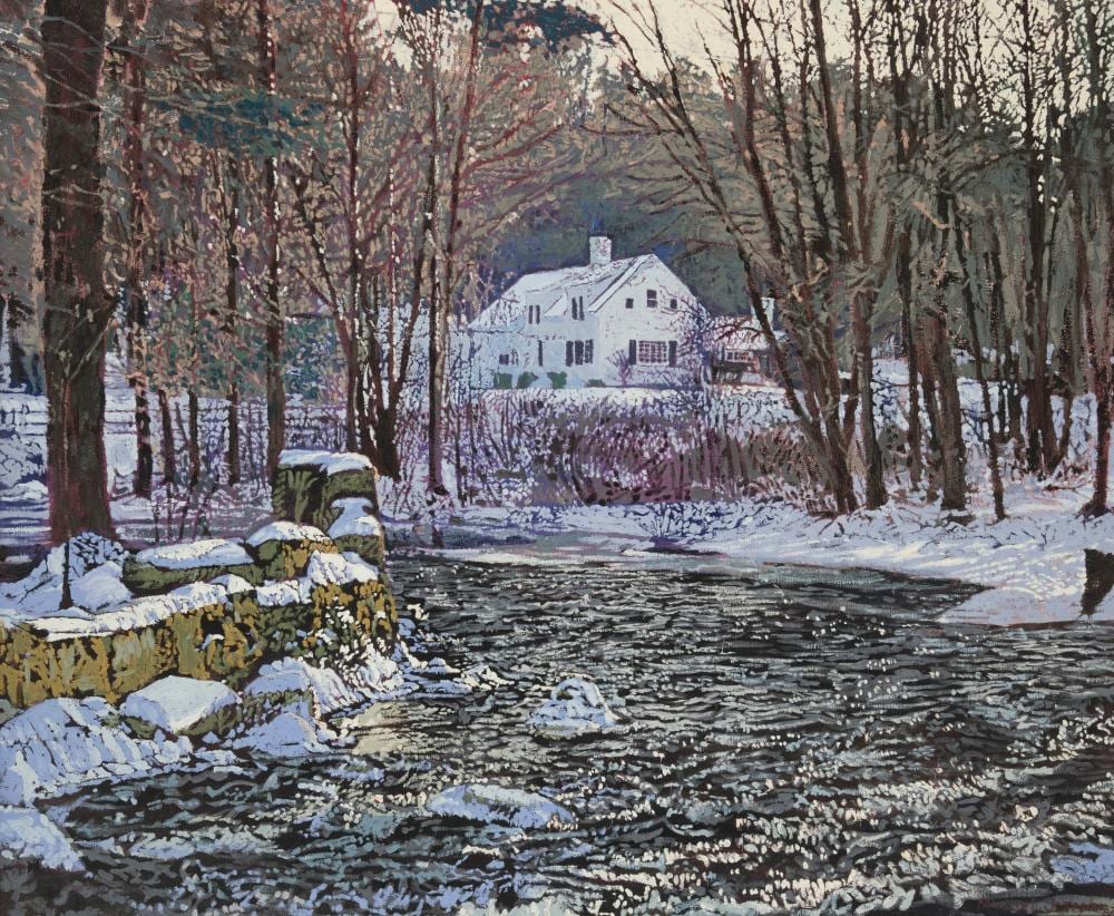 Michael Joseph comparable auction result: michael joseph b 1941 house in a winter landscape 1980