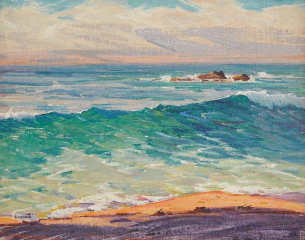 Gustave Cimiotti comparable auction result: gustave cimiotti 1875 1969 waves at the shore