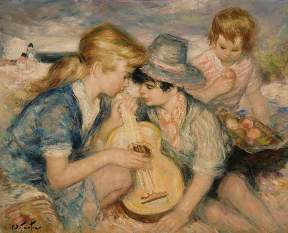 Pierre Eugène Duteurtre comparable auction result: pierre eug ne duteurtre 1911 1989 scene de plage
