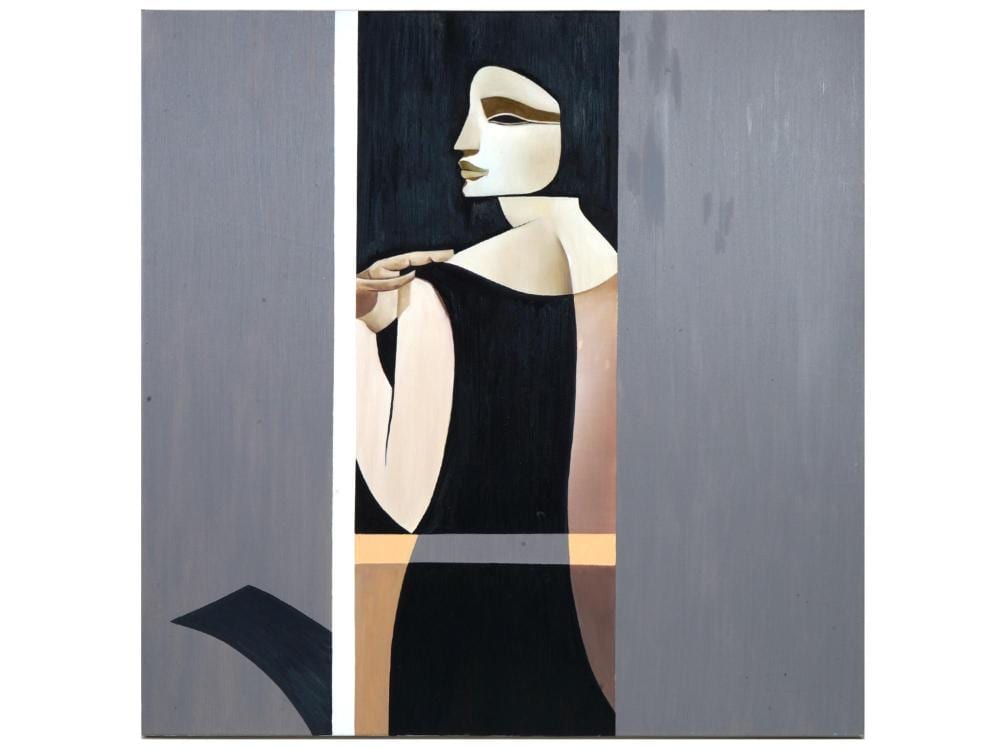Safwan Dahoul comparable auction result: syrian cubist oil painting after safwan dahoul