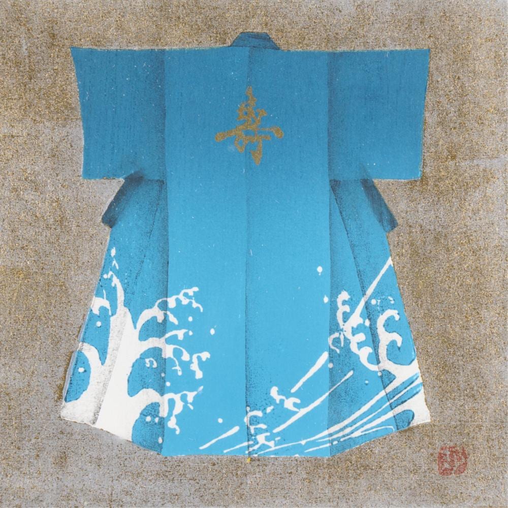 Kunio Kaneko comparable auction result: kunio kaneko lucky kimono 4 woodblock 2004