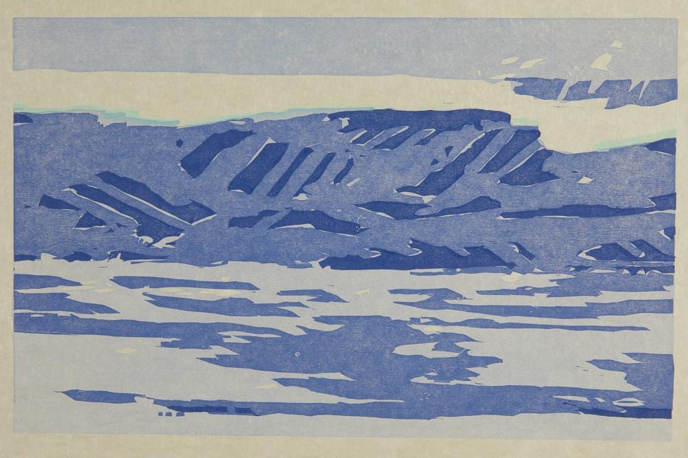 Suzanne Caporael comparable auction result: suzanne caporael rincon woodcut 2006