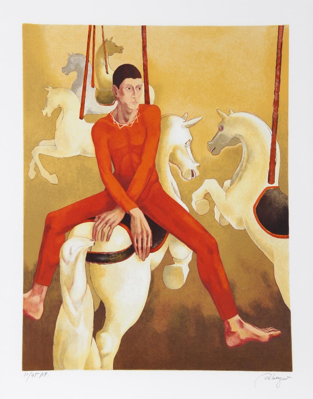 Daniel Riberzani comparable auction result: daniel riberzani carousel lithograph on arches