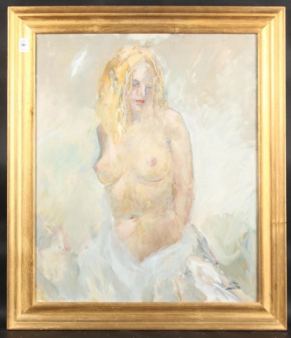 Frank Dobson comparable auction result: frank dobson 1888 1963 a half length study of a female nude with blonde hair oil on board 24 x 20