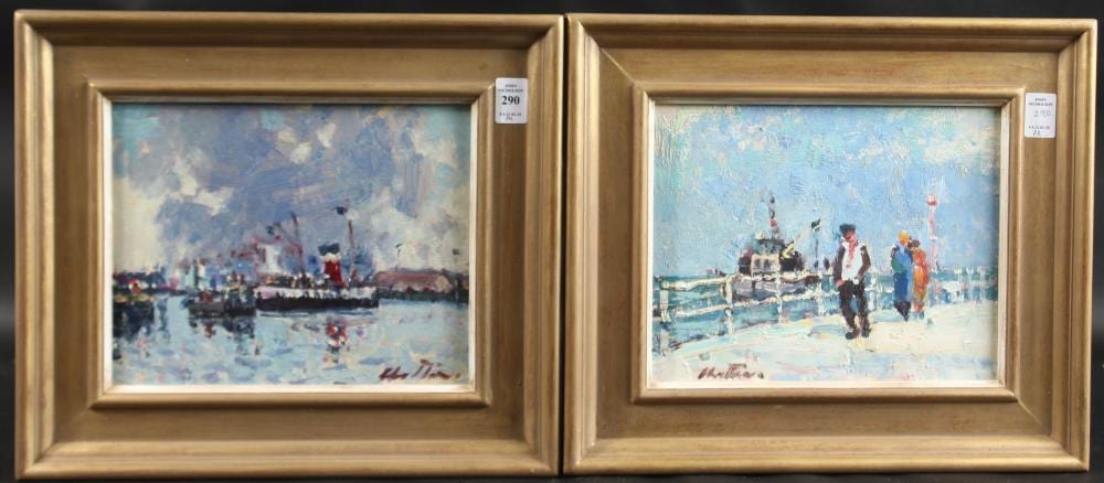 Geoffrey Chatten comparable auction result: geoffrey chatten b 1938 english the waverley and the dredger oil on board signed 8 x 9 5ins 2