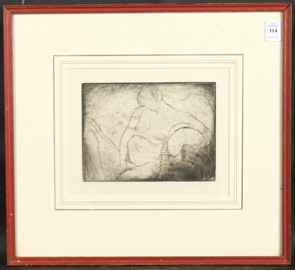 Edmond Aman-Jean comparable auction result: edmond aman jean 1860 1935 french nude etching 5 7 8 x 7 7 8 provenance stoppenbach delestr