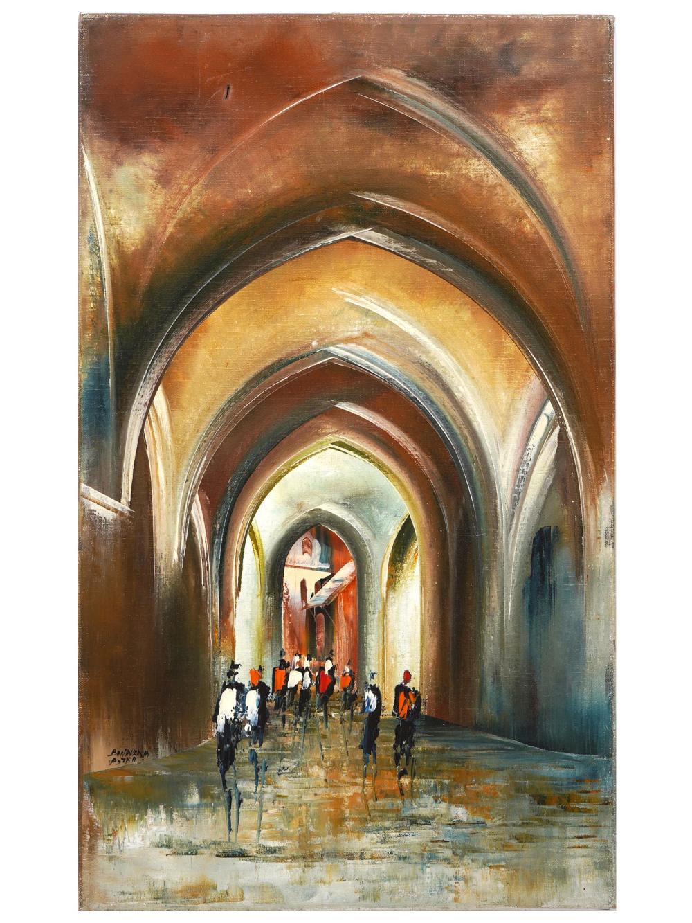 Ben  Avram comparable auction result: israeli judaica scene oil painting by ben avram