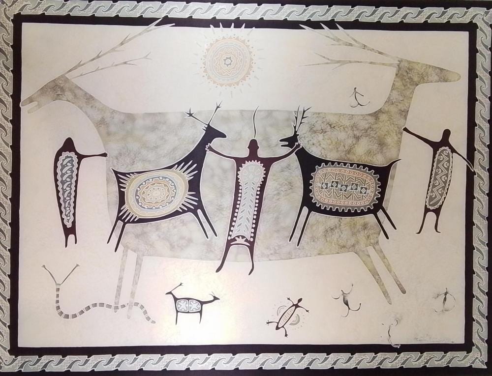 Anne Anderson comparable auction result: anne anderson peace keeper silk print