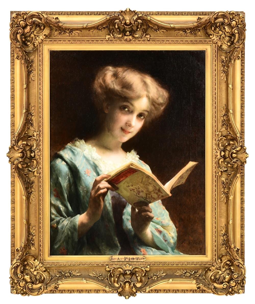 adolphe piot french 1850 1910 portrait of a young woman reading · Fontaine's Auction Gallery · 2025-02-01 Adolphe Piot comparable auction result: adolphe piot french 1850 1910 portrait of a young woman reading