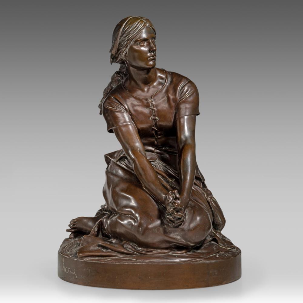 Henri-Michel-Antoine Chapu comparable auction result: henri chapu 1833 1891 jeanne d arc brown patinated bronze h 45 cm