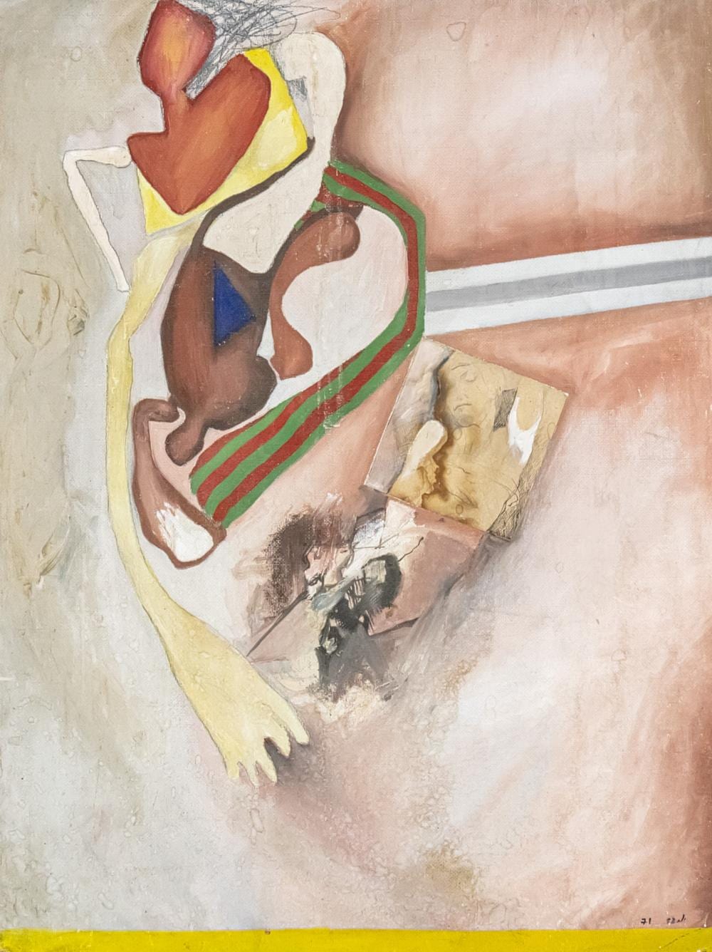 Yocheved Weinfeld comparable auction result: yocheved weinfeld b 1947 oil and collage on masonite 1971