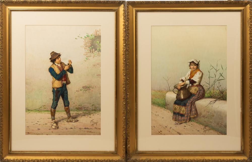 Filippo Indoni comparable auction result: filippo indoni italian 1800 1884 pair of portraits