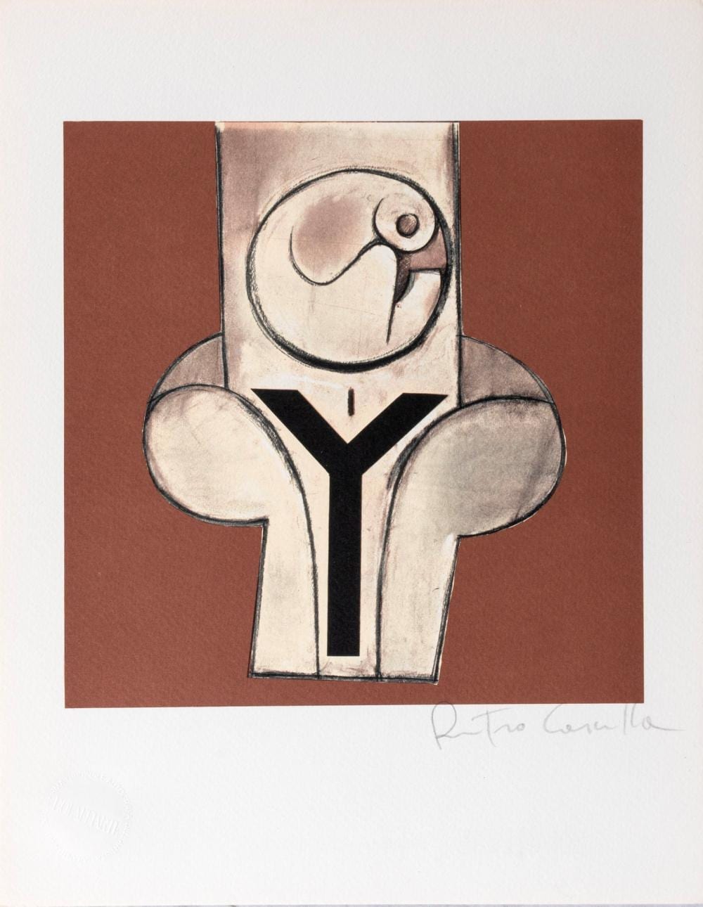 Pietro Cascella comparable auction result: pietro cascella letter y