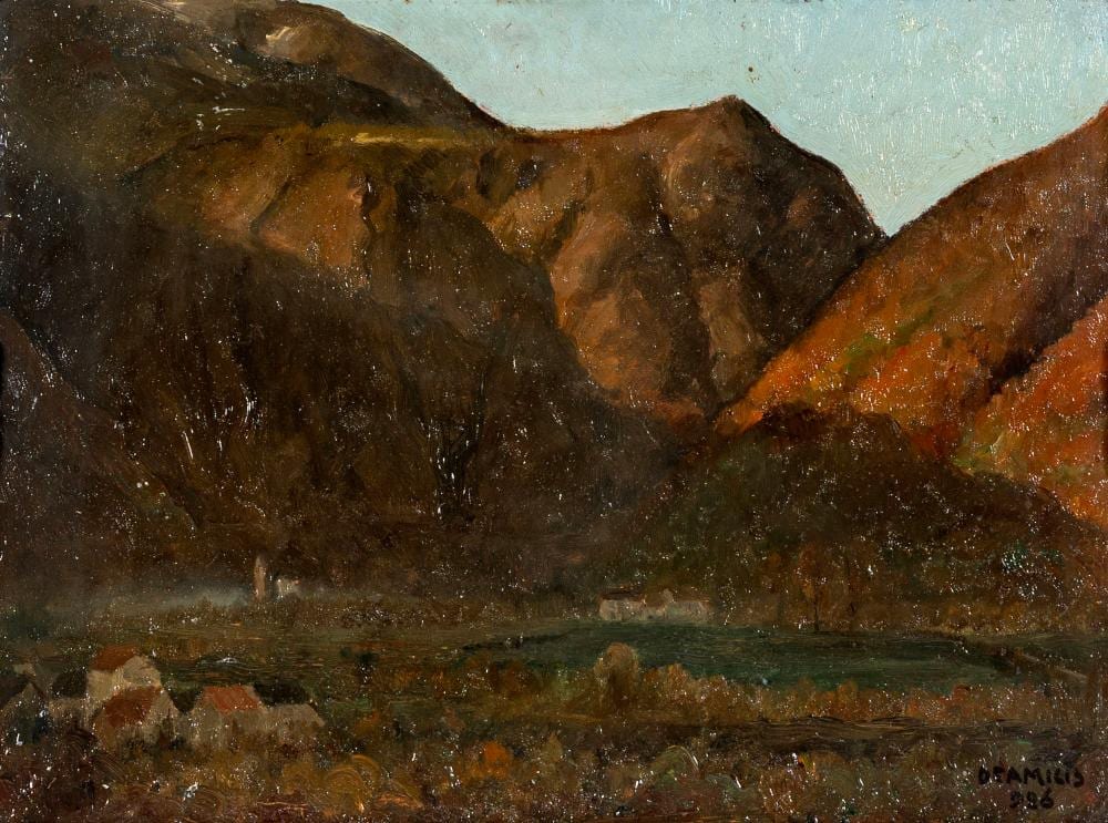 Cristoforo DeAmicis comparable auction result: cristoforo de amicis paesaggio a cannobio