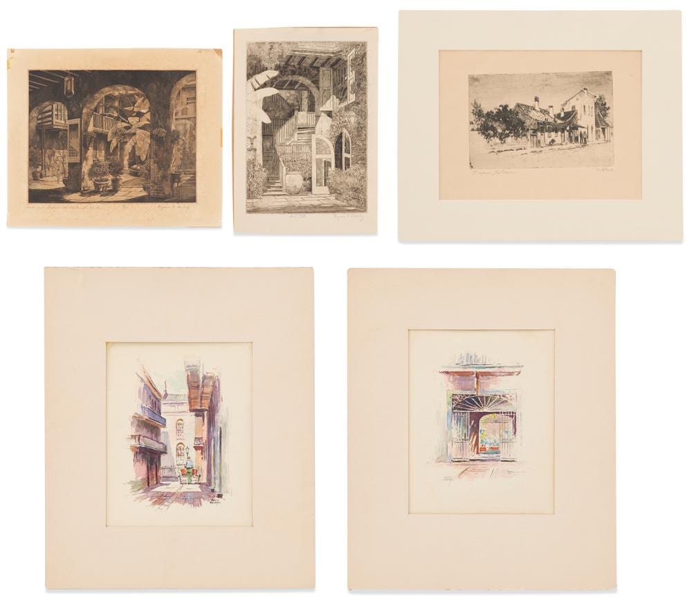 eugene e loving american louisiana 1908 1971 five etchings · New Orleans Auction Galleries · 2025-01-30 Eugene E. Loving comparable auction result: eugene e loving american louisiana 1908 1971 five etchings