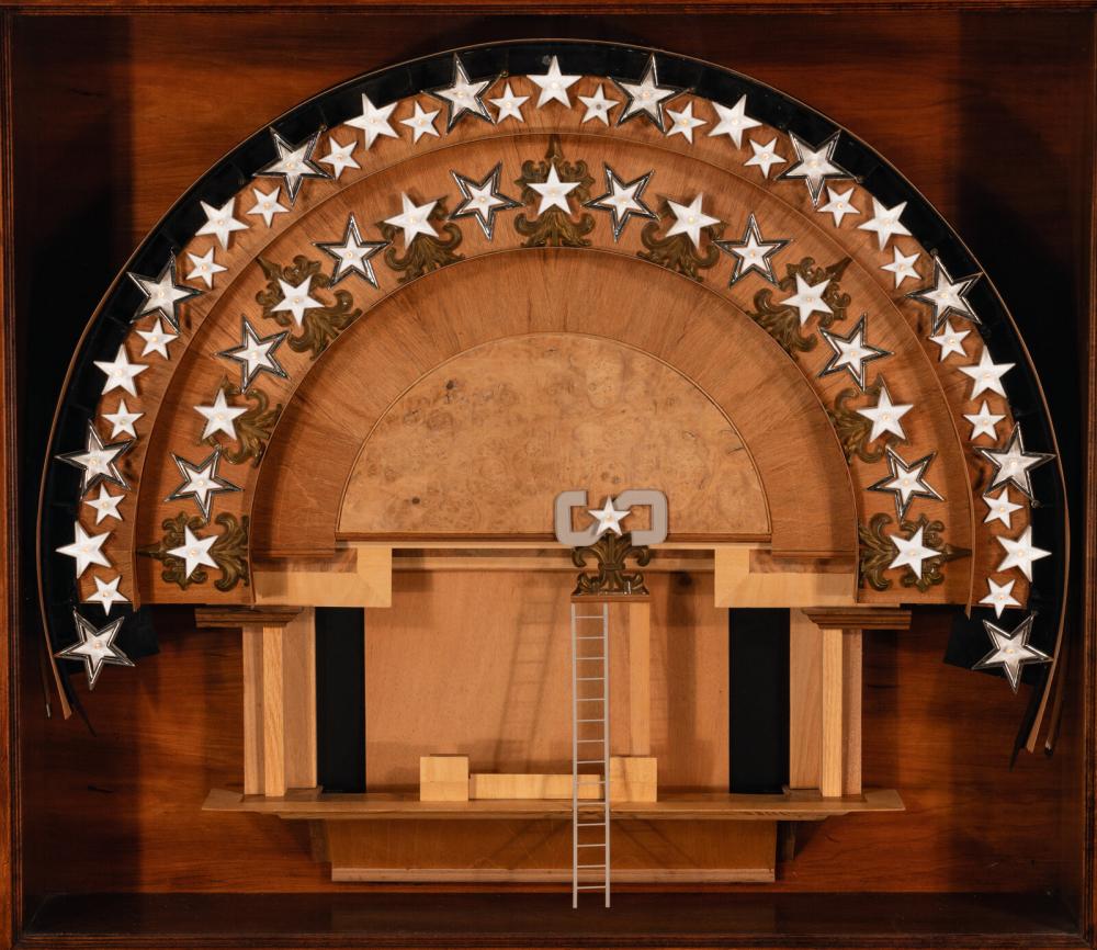 Cletus Johnson comparable auction result: cletus johnson american b 1941 untitled illuminated theater stage shadowbox