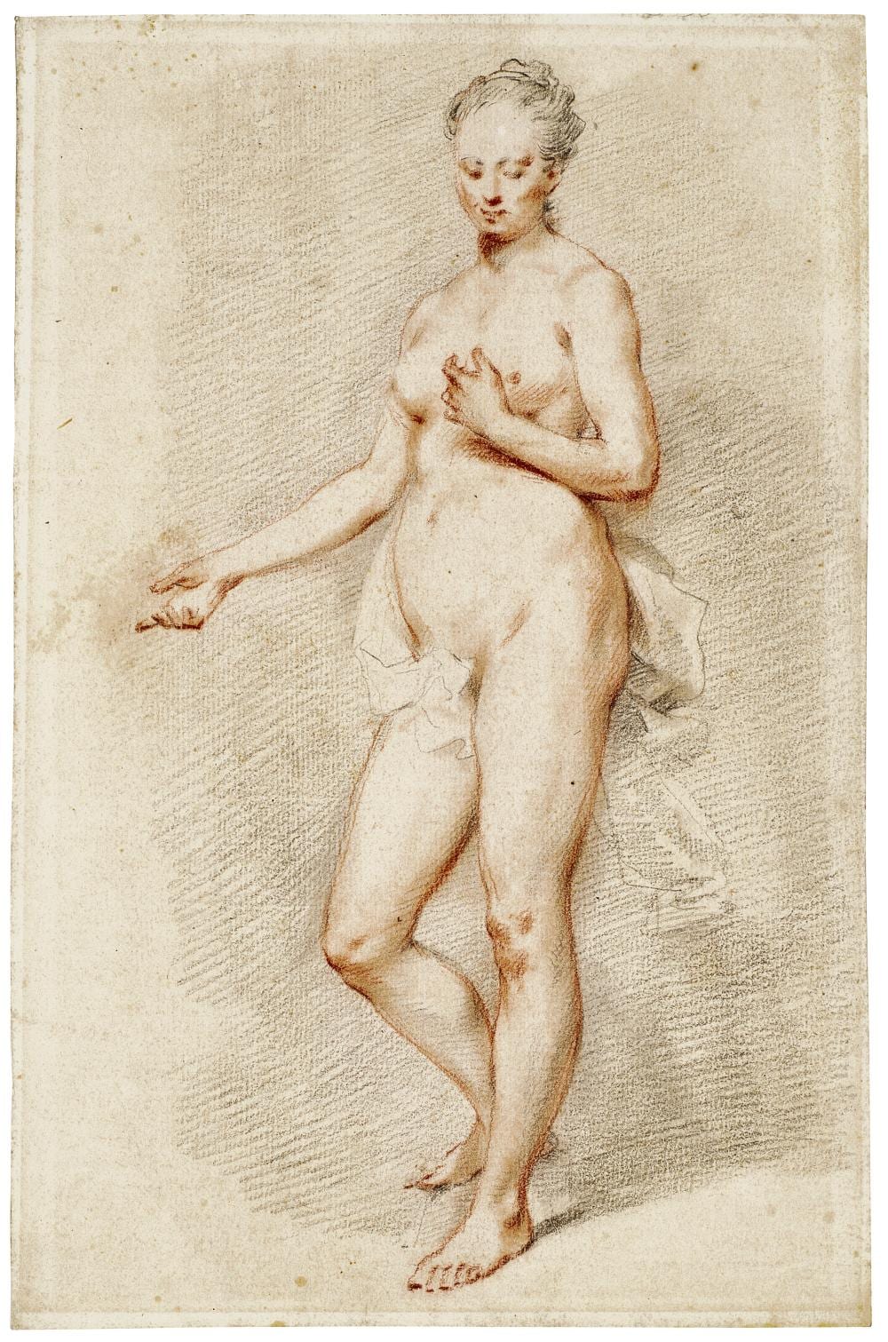 Aert Schouman comparable auction result: aert schouman dordrecht 1710 1792 the hague study of a standing female n