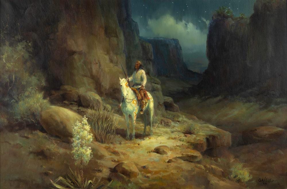 barbara ruth garvin 1936 geronimo and the great spirit · Jackson Hole Art Auction · 2025-02-15 Barbara Garvin comparable auction result: barbara ruth garvin 1936 geronimo and the great spirit
