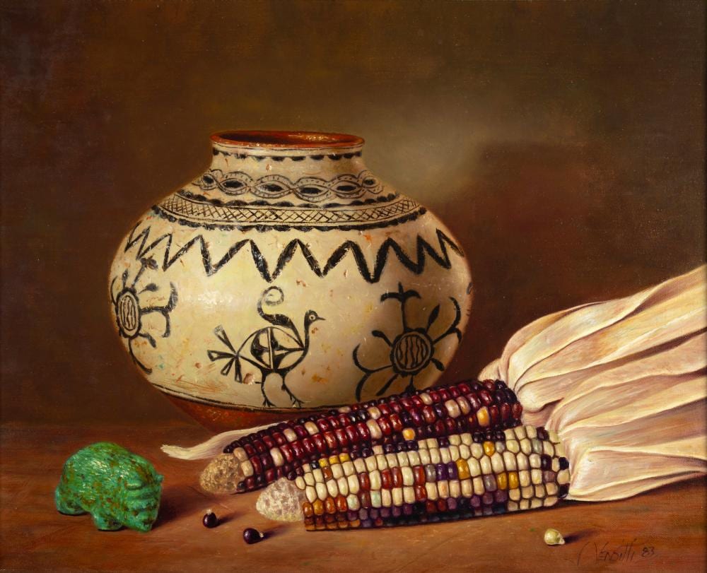 Jerry Venditti comparable auction result: jerry venditti 1942 corn pot and green bear 1983