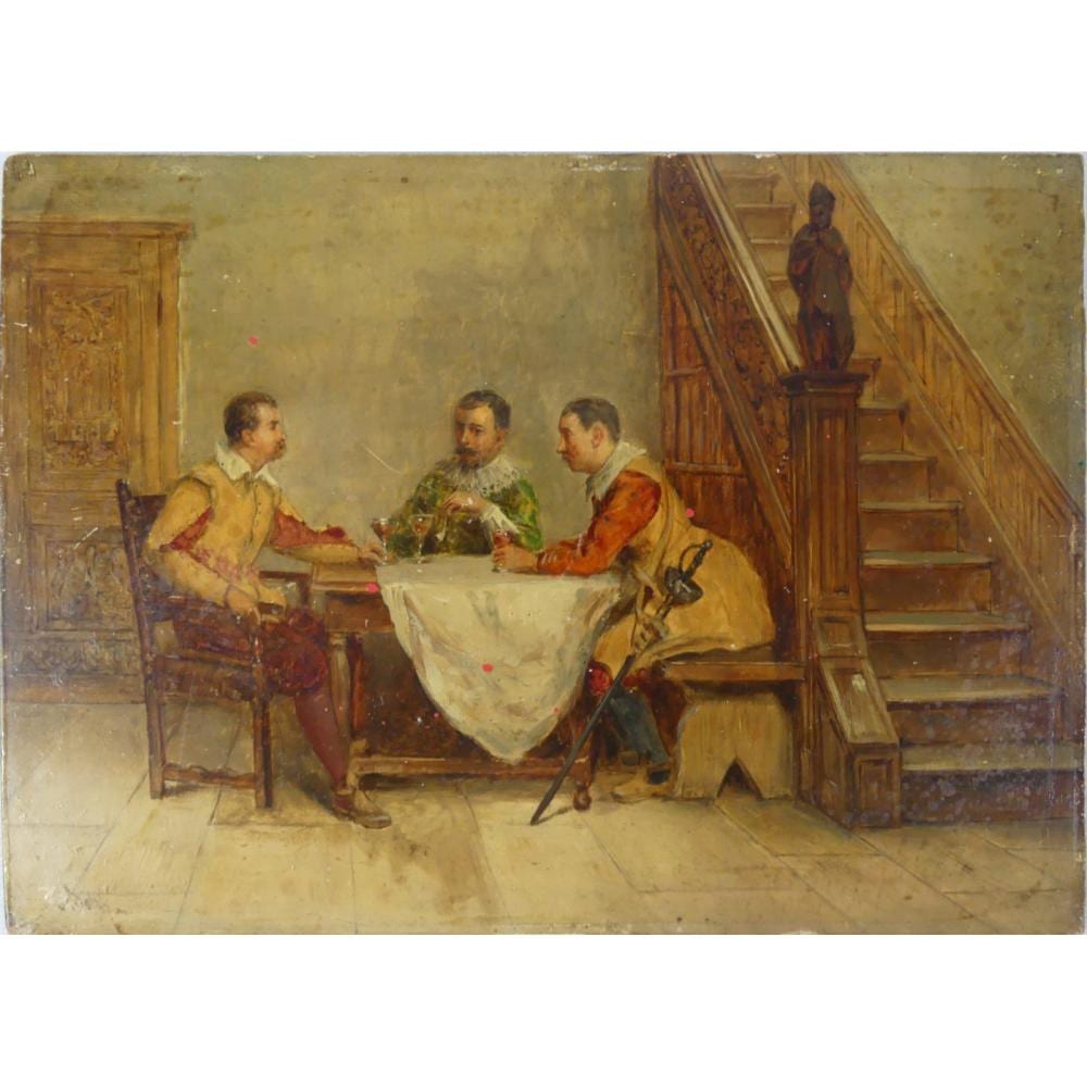John Henry Dolph comparable auction result: john henry dolph cavaliers oil on panel