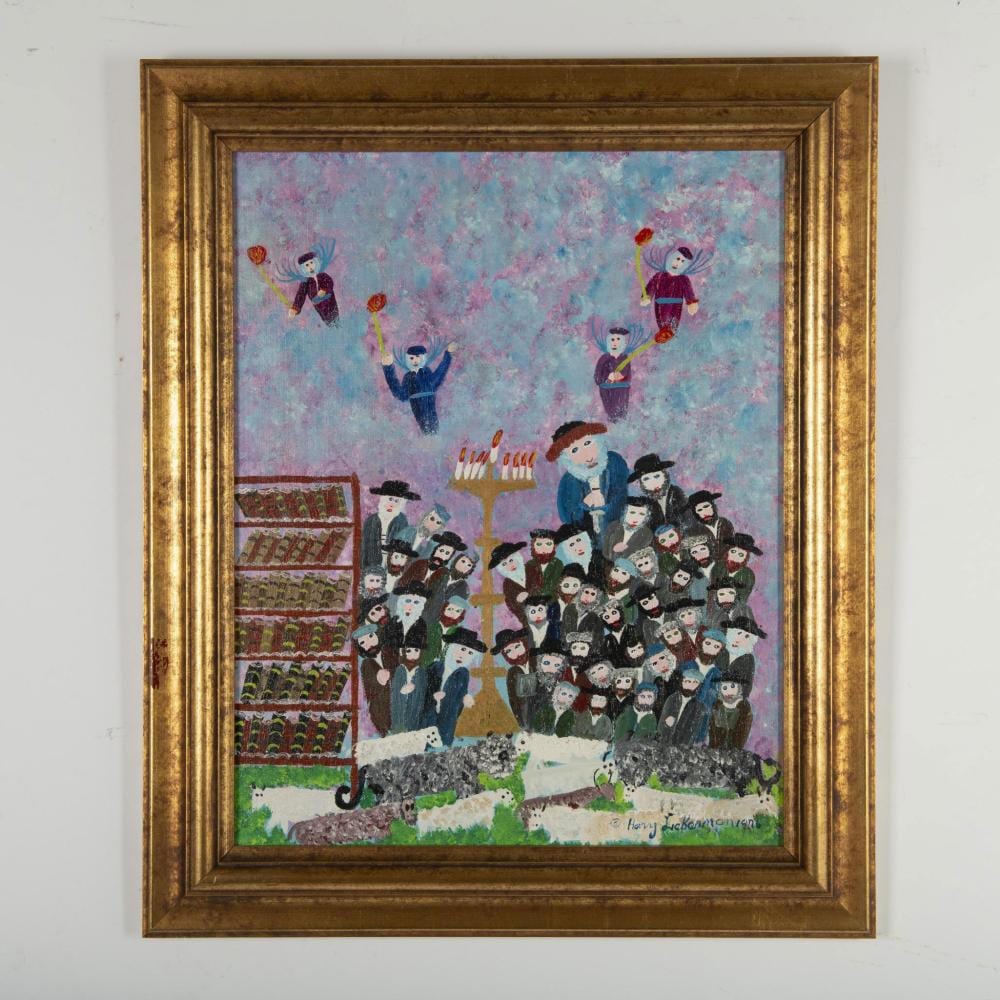 Harry Lieberman comparable auction result: harry lieberman original primitivism oil on canvas signed