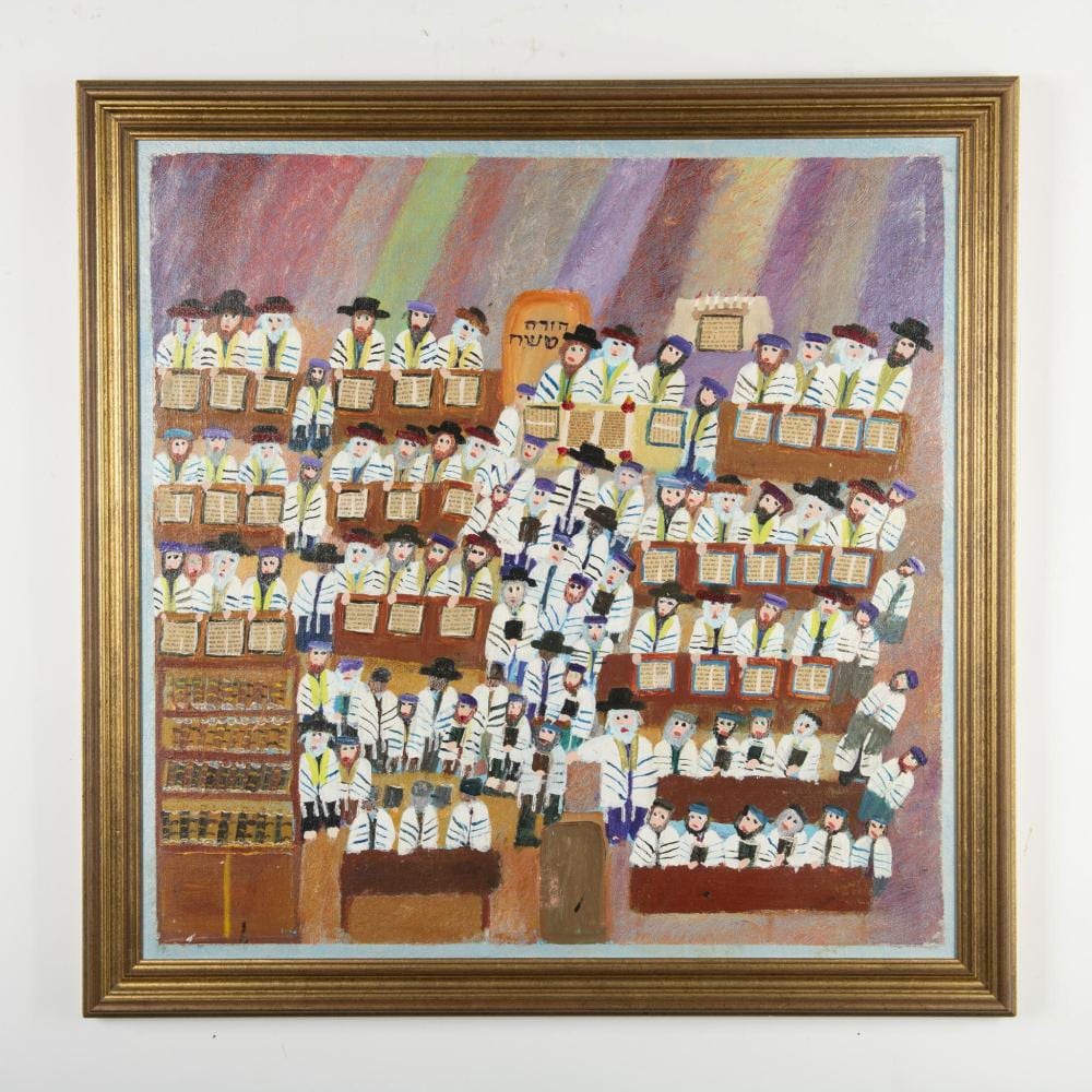 Harry Lieberman comparable auction result: harry lieberman original oil collage on canvas signed