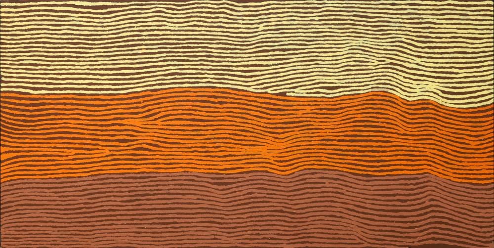 Nanyuma Napangardi comparable auction result: nanyuma napangardi tali acrylic on belgian linen 93cm x 184cm