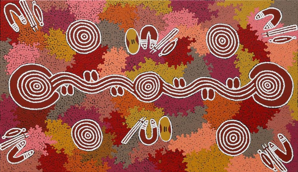 Lynette Granites Nampitjinpa comparable auction result: lynette granites nampitjinpa water dreaming acrylic on canvas 55cm x 95cm