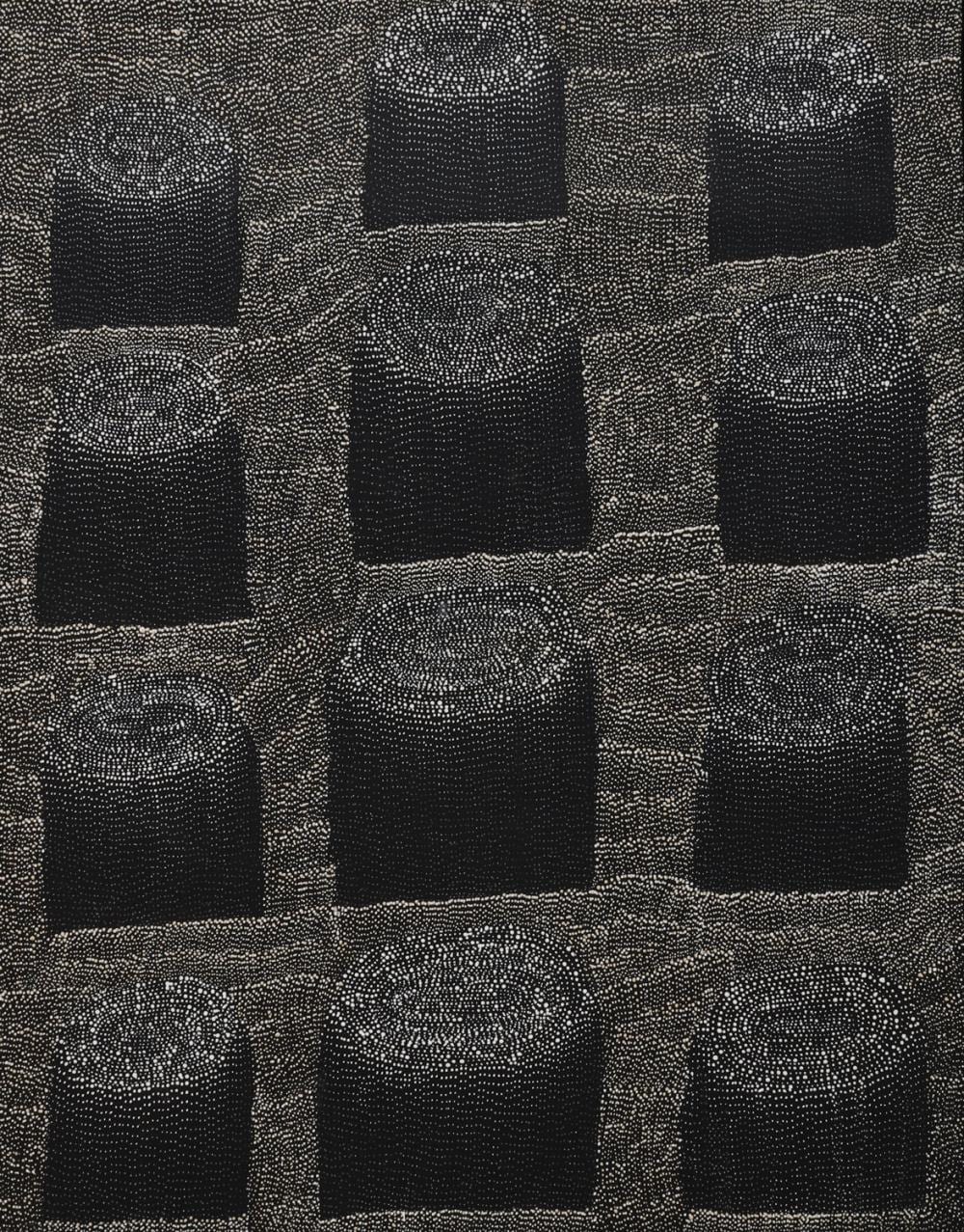 Dolsi Kelly comparable auction result: dolsi kelly rock holes acrylic on linen 110cm x 142cm