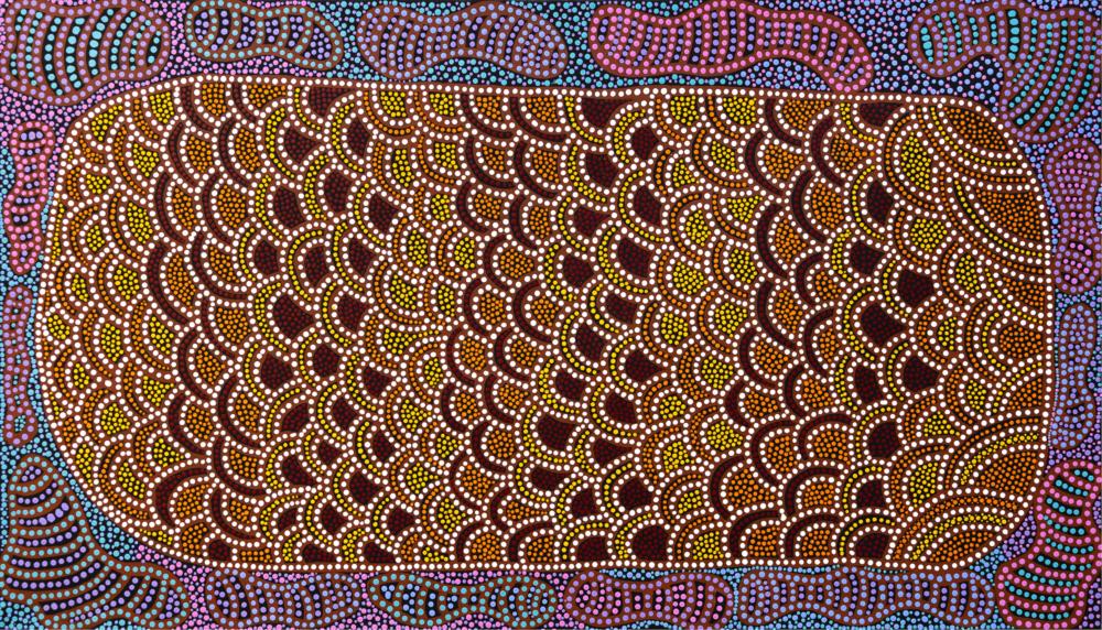 Rose Nugget comparable auction result: rose nugget wild berries acrylic on linen 97cm x 170cm