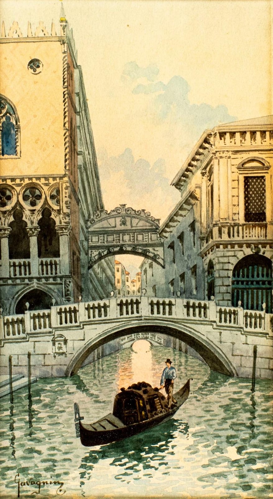 Natale Gavagnin comparable auction result: natale gavagnin italy 1851 1923 watercolor painting antique