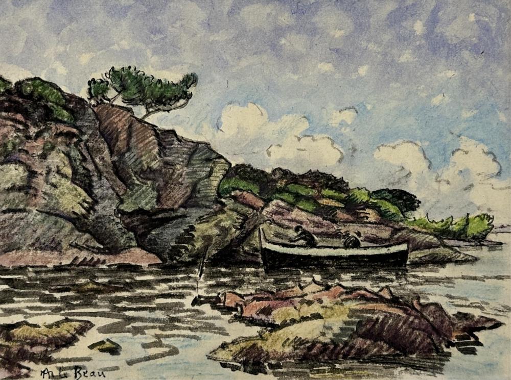 Alcide Le Beau comparable auction result: alcide le beau 1872 1943 paysage lacustre la barque gouache dimensions 26 x 35 cm