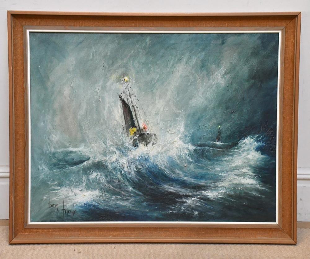 ben maile 1922 2017 oil on canvas maritime scene signed 70 x 92cm framed · Adam Partridge Auctioneers · 2025-01-23 Ben Maile comparable auction result: ben maile 1922 2017 oil on canvas maritime scene signed 70 x 92cm framed