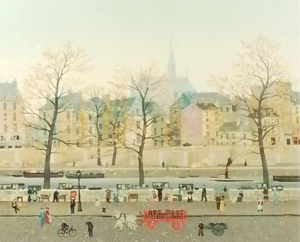 Michel (1933) Delacroix comparable auction result: michael delacroix quai des orfeures signed numbered litho