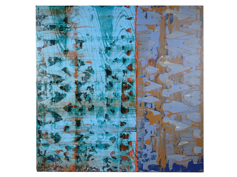Paul Aho comparable auction result: abstract mixed media painting by paul richard aho