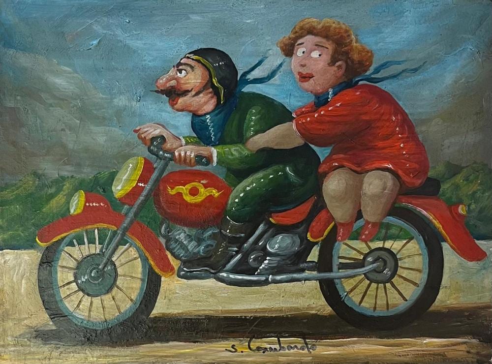 Salvo Lombardo comparable auction result: salvo lombardo on a motorcycle
