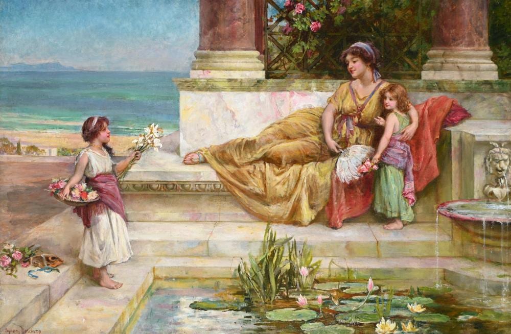 Francis Sydney Muschamp comparable auction result: francis sydney muschamp british 1851 1929 figures in a classical landscape