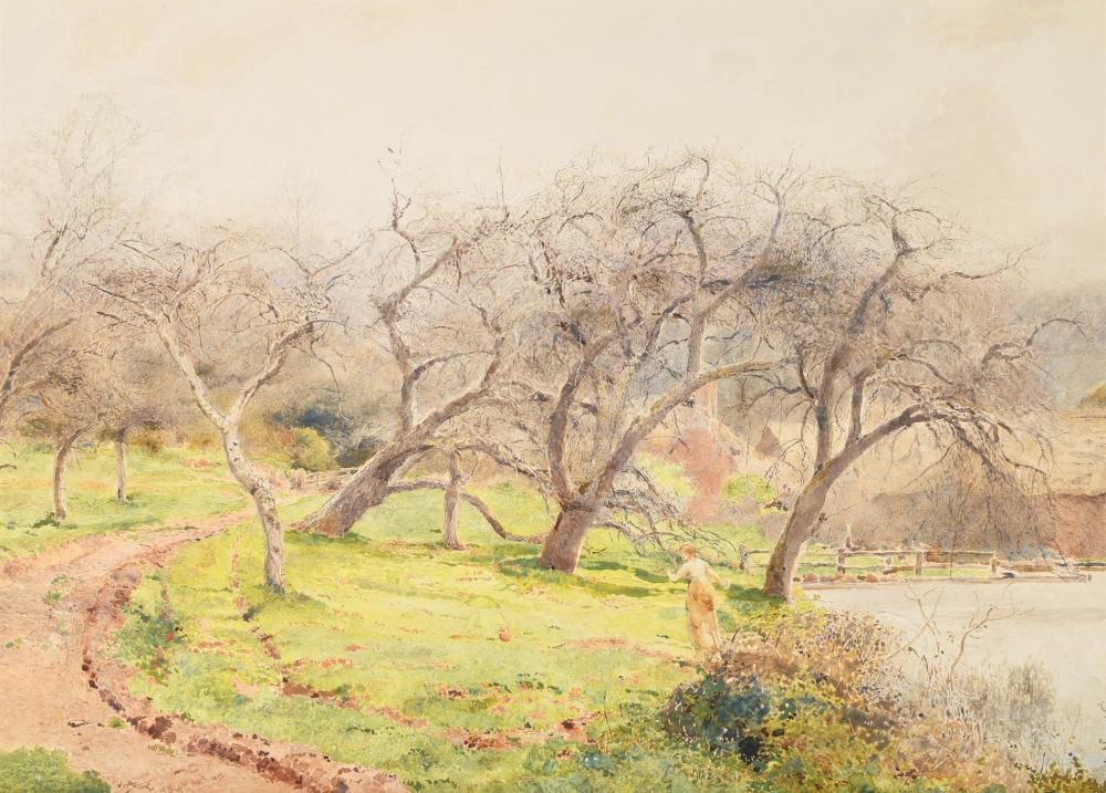 John William North comparable auction result: john william north british 1842 1924 figure at the water s edge