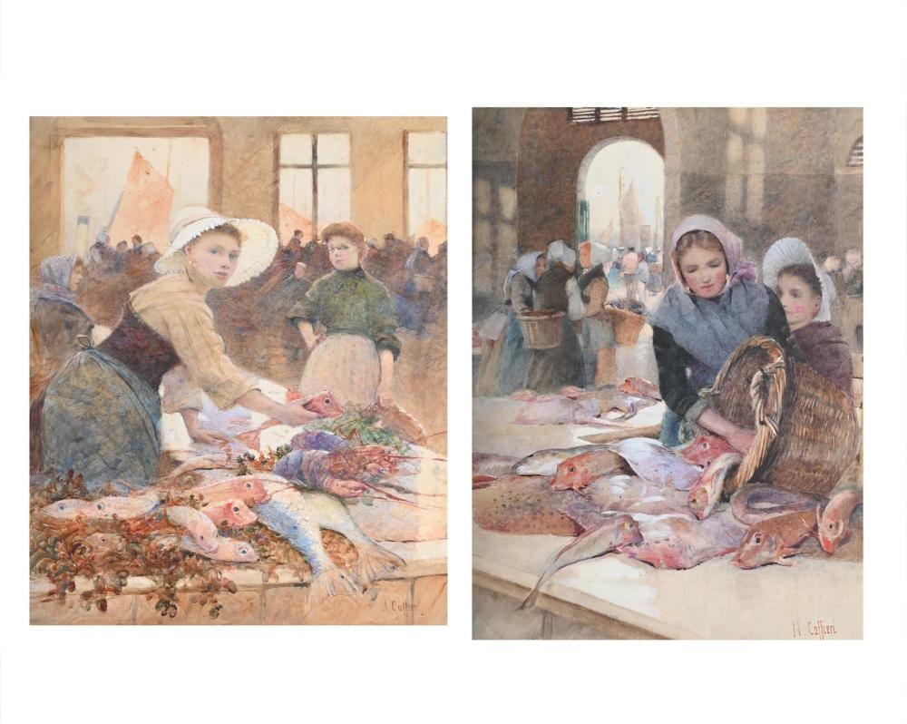 Hector Caffieri comparable auction result: hector caffieri british 1847 1932 the fish market boulogne 2